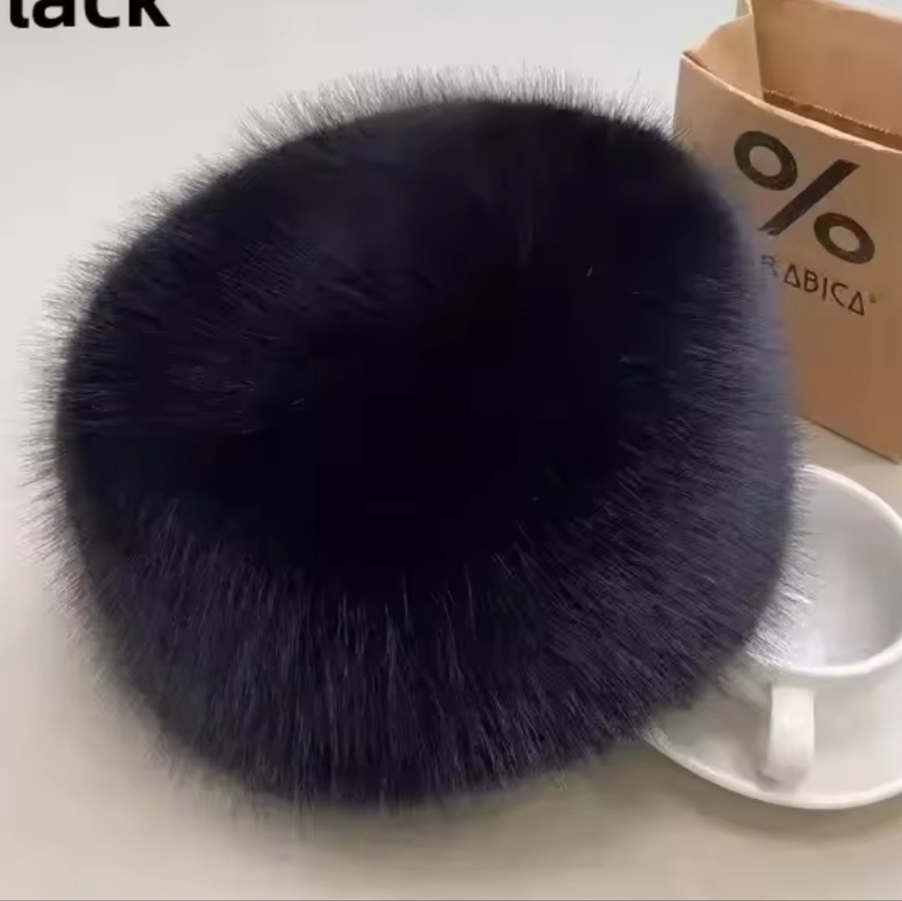 Flash Sale Elegant Russian Black faux mink Fur Hat 💕 warm!! - Picture 3 of 7